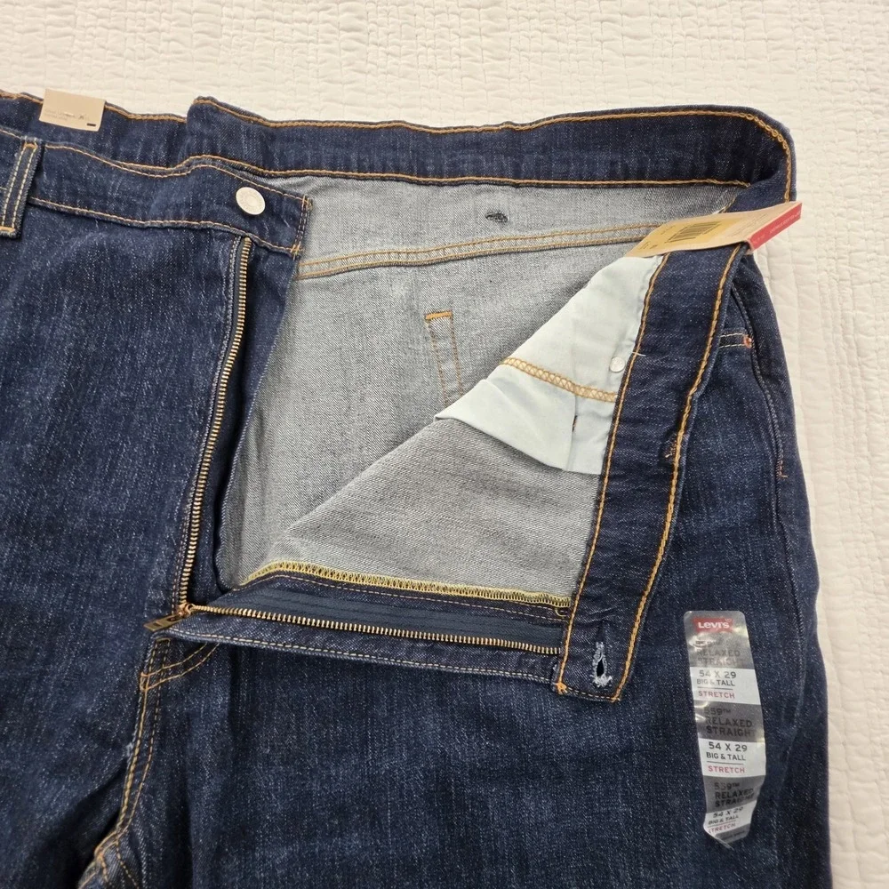 Levi's 559 Relaxed Straight Fit Jeans Blue Big & Tall Men's 54x29 NEW Stretch‎